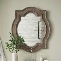 Alternative view of James Martin Vanities Castilian 35 in. Double Arch Mirror, Empire Gray