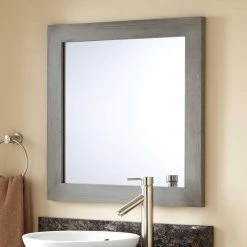 Signature Hardware Wulan 27-5/8 in. Rectangular Mirror in Grey Wash