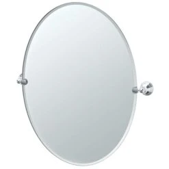 Gatco Charlotte 28-1/2 in. Large Framed Oval Mirror in Polished Chrome