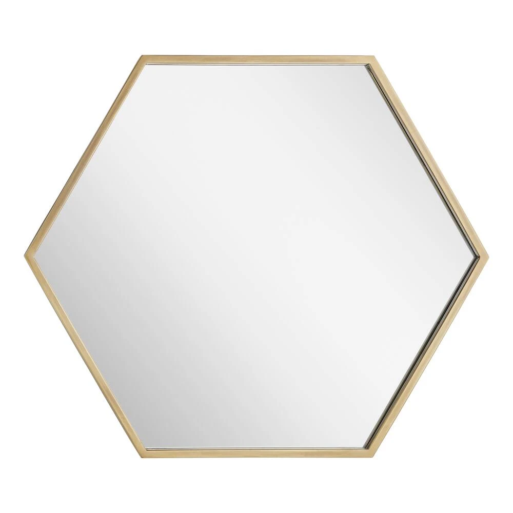 Signature Hardware Sauma 24 in. Hexagonal Vanity Mirror in Antique Brass 3 Signature Hardware Sauma 24 in. Hexagonal Vanity Mirror in Antique Brass - Image 3
