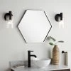 Signature Hardware Sauma 24 in. Hexagonal Vanity Mirror in Nickel