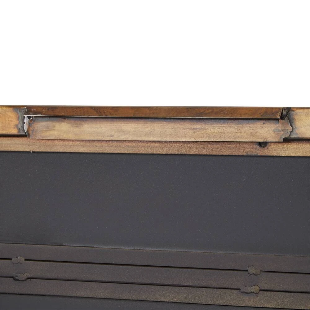 Signature Hardware Joanei 27-7/8 x 38-7/8 x 1-3/8 in. Rectangular Decorative Vanity Mirror in Antique Brass 3 Signature Hardware Joanei 27-7/8 x 38-7/8 x 1-3/8 in. Rectangular Decorative Vanity Mirror in Antique Brass - Image 3