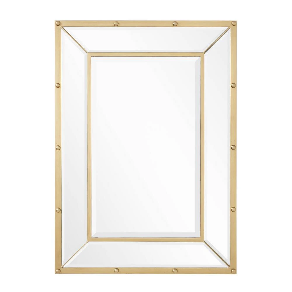 Signature Hardware Joanei 27-7/8 x 38-7/8 x 1-3/8 in. Rectangular Decorative Vanity Mirror in Antique Brass 6 Signature Hardware Joanei 27-7/8 x 38-7/8 x 1-3/8 in. Rectangular Decorative Vanity Mirror in Antique Brass - Image 6