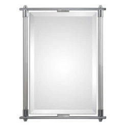Uttermost Company Adara 35-1/2 in. Rectangle Beveled Mirror in Polished Chrome