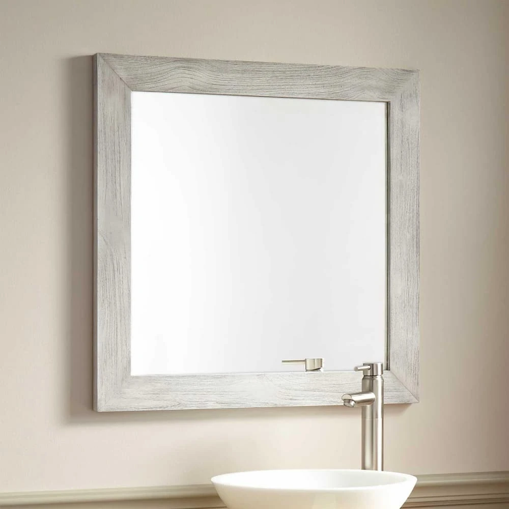Signature Hardware Wulan 27-5/8 in. Rectangular Mirror in Light Grey 1 Signature Hardware Wulan 27-5/8 in. Rectangular Mirror in Light Grey