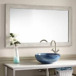Signature Hardware Wulan 47-1/4 in. Rectangular Mirror in Light Grey