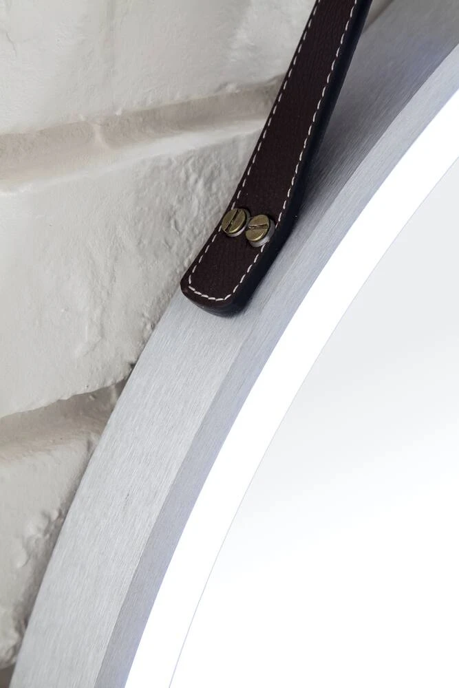 James Martin Vanities 27-5/8 in. Round LED Mirror in Brushed Nickel 2 James Martin Vanities 27-5/8 in. Round LED Mirror in Brushed Nickel - Image 2