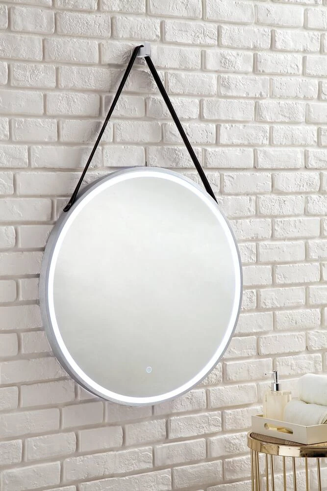 James Martin Vanities 27-5/8 in. Round LED Mirror in Brushed Nickel 4 James Martin Vanities 27-5/8 in. Round LED Mirror in Brushed Nickel - Image 4