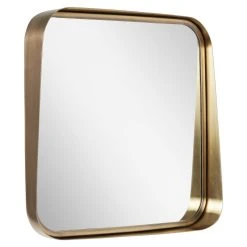 Signature Hardware Palora 20-3/4 in. Stainless Steel Vanity Mirror in Antique Brass