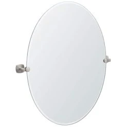 Gatco Large Oval Mirror in Satin Nickel