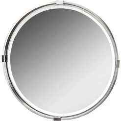 Uttermost Company Tazlina 30 x 30 in. Frame Round Mirror in Polished Nickel