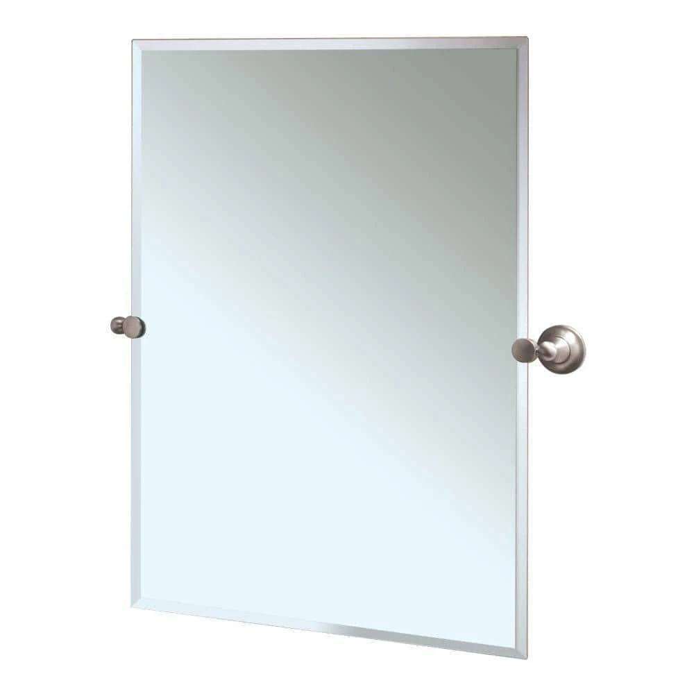 Gatco Tiara 28-1/4 in. Large Frameless Rectangle Mirror in Satin Nickel 1 Gatco Tiara 28-1/4 in. Large Frameless Rectangle Mirror in Satin Nickel