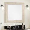 Signature Hardware Maysville 34 in. Square Vanity Mirror in White Wash