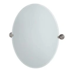 Gatco Charlotte 32 x 24 in. Frameless Oval Mirror in Satin Nickel