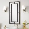 Signature Hardware Austi 18 x 36 x 1 in. Rectangular Decorative Vanity Mirror in Black Powder Coat with Gold Lining