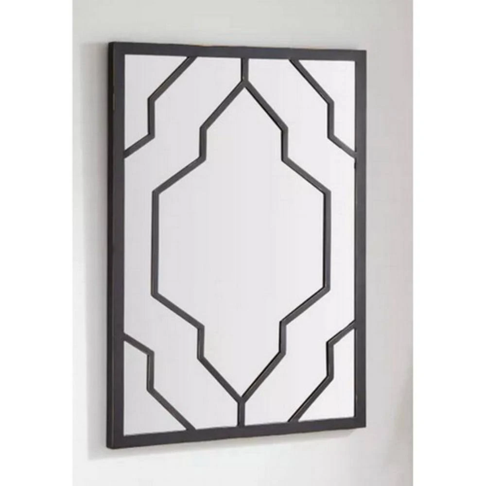 Signature Hardware Lapilli 30 in. Iron Vanity Mirror in Black Powder Coat 1 Signature Hardware Lapilli 30 in. Iron Vanity Mirror in Black Powder Coat