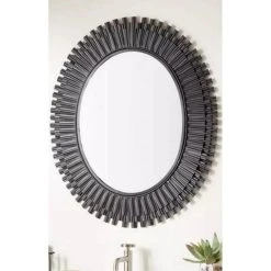 Signature Hardware Rubidoux 30 in. Iron Vanity Mirror in Black Powder Coat