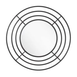 Signature Hardware Reka 30-3/4 x 7/8 in. Round Decorative Vanity Mirror in Black Powder Coat -Lotus & Windoware, Inc. Shop Query 1178