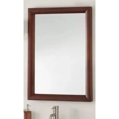 Signature Hardware Talyn 24 in. Rectangular Vanity Mirror in Light Walnut