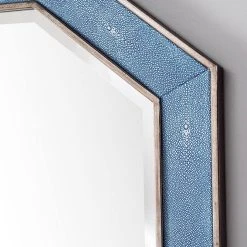 James Martin Vanities Tangent 30 in. Mirror, Silver with Delft Blue -Lotus & Windoware, Inc. Shop Query 1212