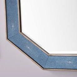 James Martin Vanities Tangent 30 in. Mirror, Silver with Delft Blue -Lotus & Windoware, Inc. Shop Query 1213