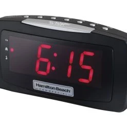 Hamilton Beach Brands Plastic Clock Radio in Black