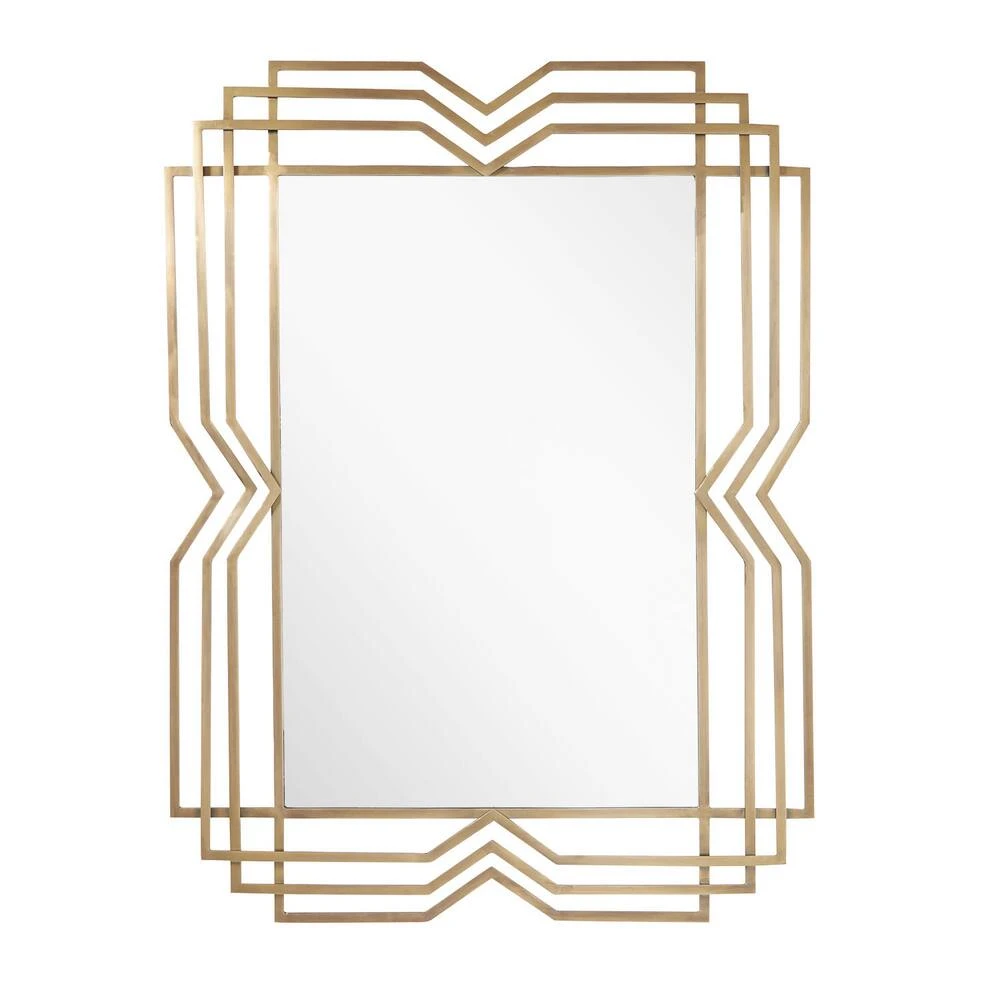 Signature Hardware Solandra 29-3/4 x 39-5/8 x 1 in. Rectangular Decorative Vanity Mirror in Nickel 4 Signature Hardware Solandra 29-3/4 x 39-5/8 x 1 in. Rectangular Decorative Vanity Mirror in Nickel - Image 4