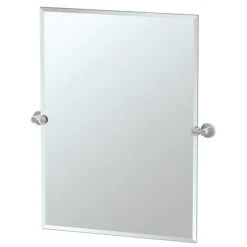 Gatco Channel Suite 23-1/2 x 31-1/2 in. Large Rectangular Mirror in Satin Nickel
