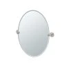 Gatco Marina 19-1/2 x 26-1/2 in. Brass Wall Mount Oval Frameless Mirror in Satin Nickel