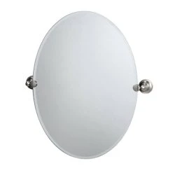 Gatco Tiara 26-1/2 in. Oval Mirror in Satin Nickel