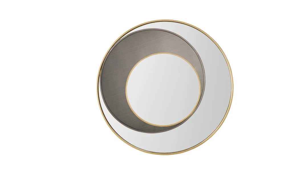 James Martin Vanities 35-3/8 in. Round Mirror in Radiant Gold and Onyx 1 James Martin Vanities 35-3/8 in. Round Mirror in Radiant Gold and Onyx