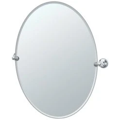 Gatco Tiara 28 in. Large Framed Oval Mirror in Polished Chrome