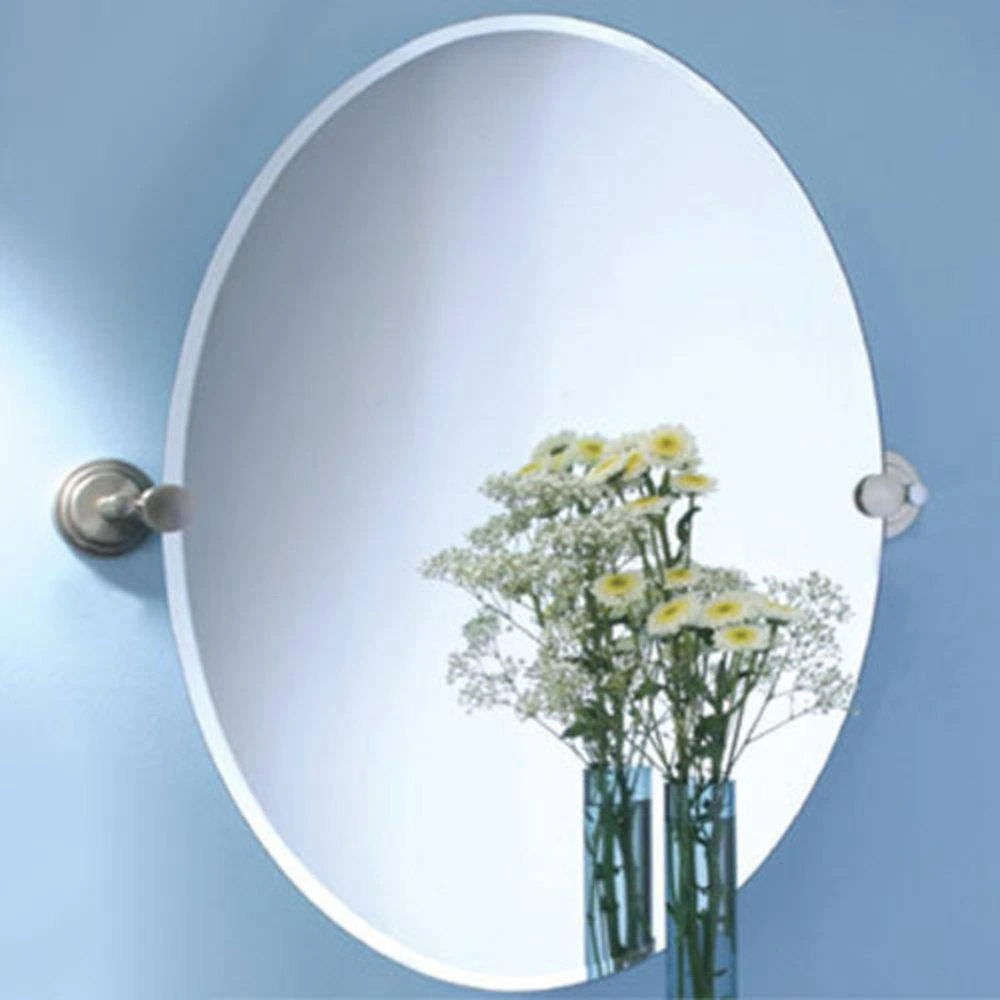 Gatco Marina 28-1/2 in. Large Framed Oval Mirror in Satin Nickel 2 Gatco Marina 28-1/2 in. Large Framed Oval Mirror in Satin Nickel - Image 2