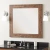 Signature Hardware Ansel 36 in. Rectangular Vanity Mirror in Farmhouse Brown