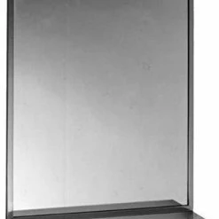 Bobrick 24 x 18 in. Stainless Steel Channel Frame Mirror with Shelf