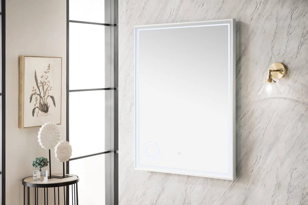 James Martin Vanities 29-1/2 in. Rectangular LED Mirror in Glossy White 6 James Martin Vanities 29-1/2 in. Rectangular LED Mirror in Glossy White - Image 6