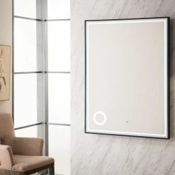 James Martin Vanities 29-1/2 in. Rectangular LED Mirror in Matte Black -Lotus & Windoware, Inc. Shop Query 1317