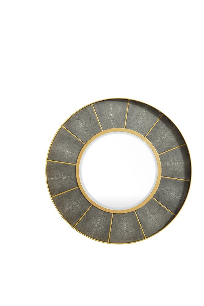 James Martin Vanities 35-3/8 in. Round Mirror in Crimson Gold and Shagreen Platinum 1 James Martin Vanities 35-3/8 in. Round Mirror in Crimson Gold and Shagreen Platinum