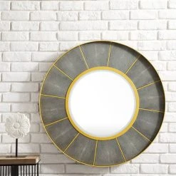 James Martin Vanities 35-3/8 in. Round Mirror in Crimson Gold and Shagreen Platinum 11 James Martin Vanities 35-3/8 in. Round Mirror in Crimson Gold and Shagreen Platinum -Lotus & Windoware, Inc. Shop Query 1327