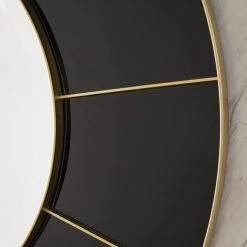 James Martin Vanities 35-3/8 in. Round Mirror in Radiant Gold and Glossy Black -Lotus & Windoware, Inc. Shop Query 1330