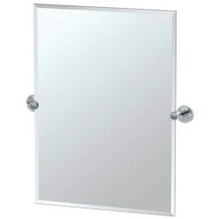 Gatco 31-1/2 x 23-1/2 in. Brass Rectangular Wall Mirror in Polished Chrome
