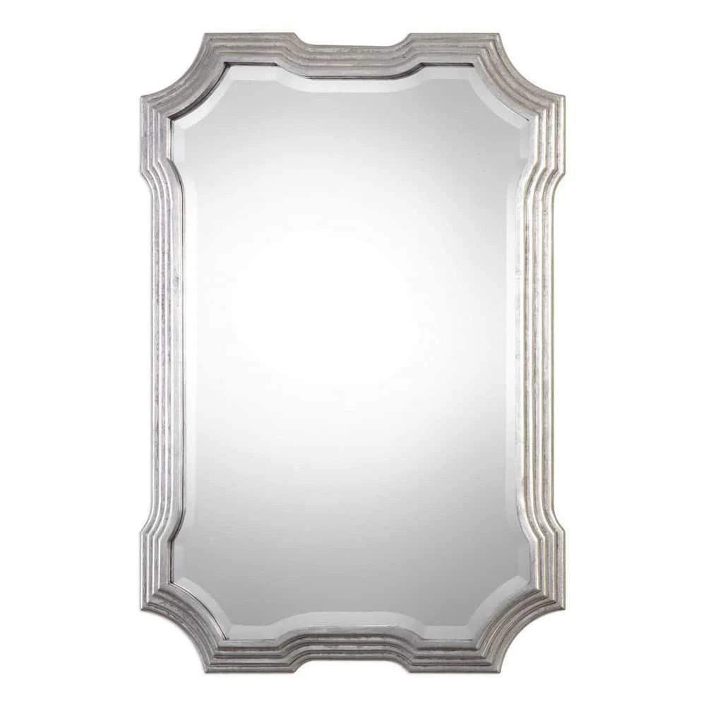 Uttermost Company Halima 40 x 27 in. Rectangular Mirror in Silver Leaf 1 Uttermost Company Halima 40 x 27 in. Rectangular Mirror in Silver Leaf