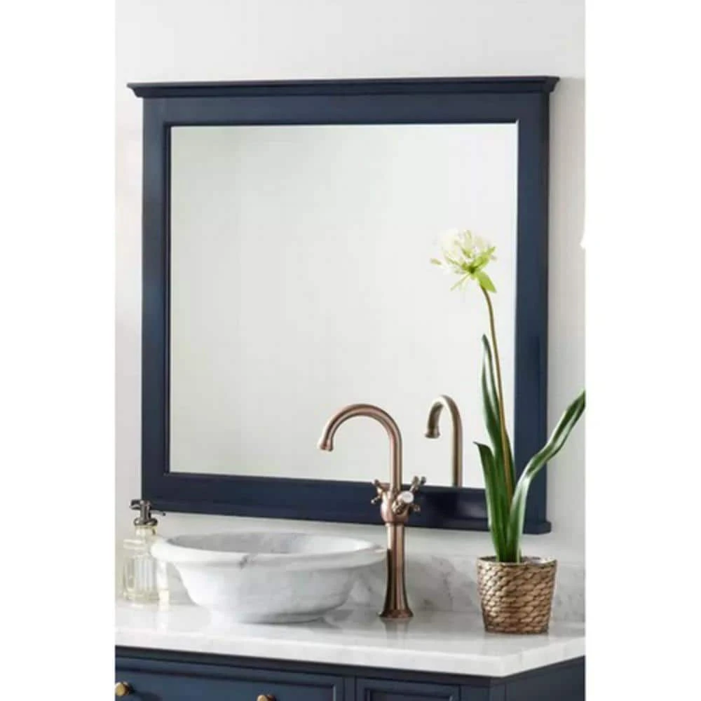 Signature Hardware Keller 24 in. Rectangular Vanity Mirror in Vintage Navy Blue 1 Signature Hardware Keller 24 in. Rectangular Vanity Mirror in Vintage Navy Blue