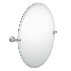 Moen Glenshire® 26 x 22-13/16 in. Zinc-Glass Oval Tilt Mirror in Brushed Nickel