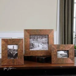 Uttermost Company Ambrosia 13 x 15 in. Photo Frame in Oxidized Copper Set of 3 -Lotus & Windoware, Inc. Shop Query 1385