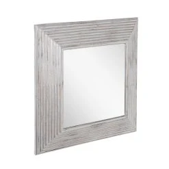 Signature Hardware Moorcroft 29-1/4 x 29-1/4 x 3-1/2 in. Square Decorative Vanity Mirror in Antique Silver Powder Coat -Lotus & Windoware, Inc. Shop Query 1391