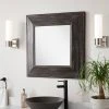 Signature Hardware Moorcroft 29-1/4 x 29-1/4 x 3-1/2 in. Square Decorative Vanity Mirror in Black Powder Coat with Gold Lining