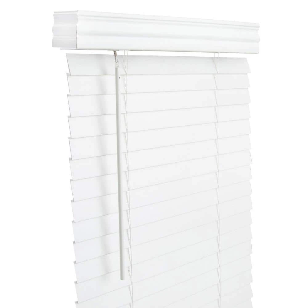 Lotus & Windoware, Inc. 24 x 72 in. Faux Wood Cordless Blind in White 1 Lotus & Windoware, Inc. 24 x 72 in. Faux Wood Cordless Blind in White