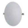 Gatco 32 x 23-1/2 in. Oval Mirror in Satin Nickel
