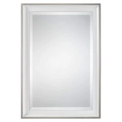 Uttermost Company Frameless Rectangle Mirror in Gloss White